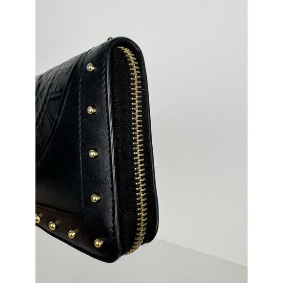 Balmain Embossed Leather Wallet in Black with Gold Hardware B-9 - Picture 5 of 16